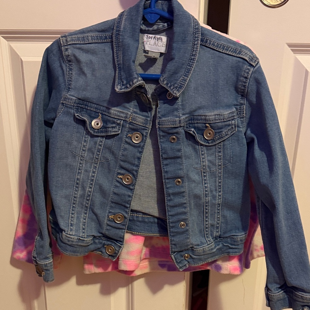 The Children's Place Classic Blue Jean Jacket and 3 Fleece Sweatshirts bundle